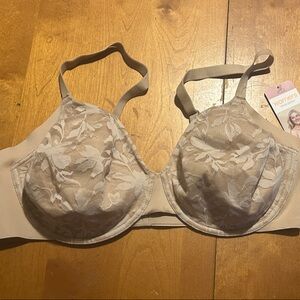 Warner's Beige Floral Lace Bra